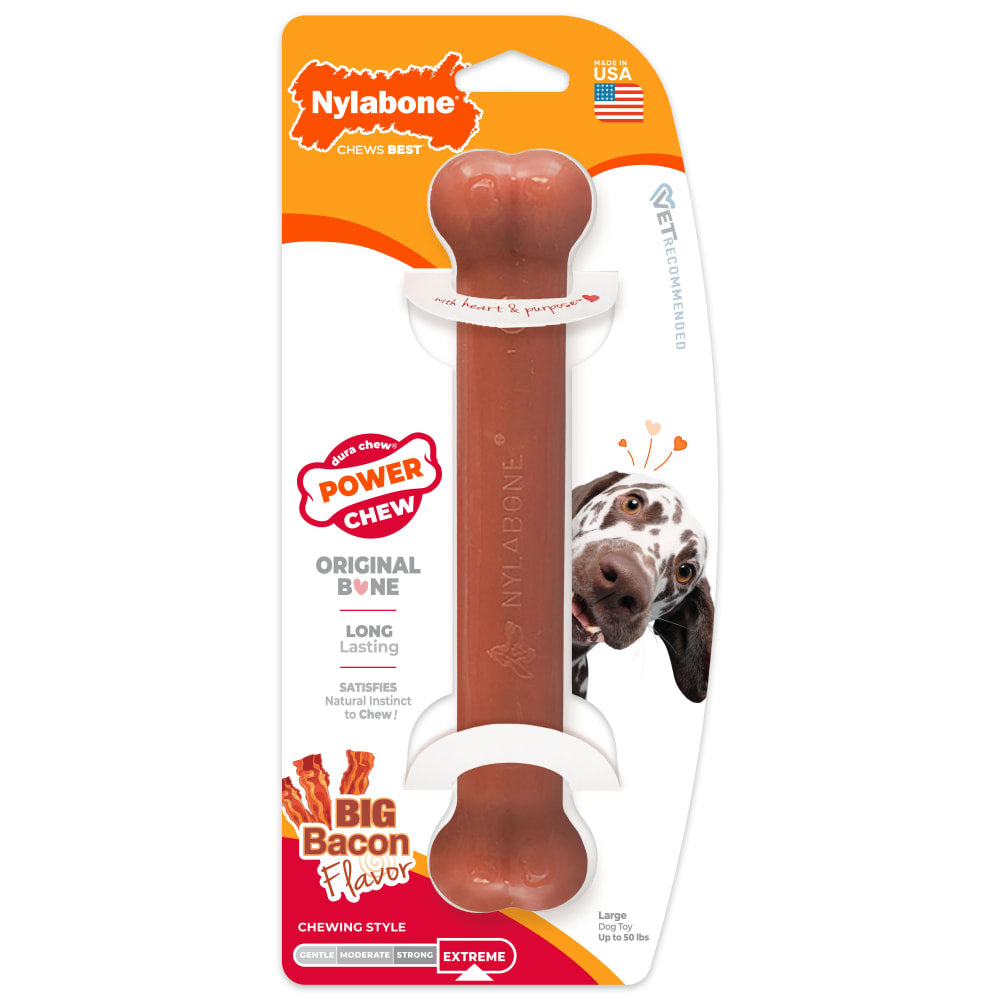 Nylabone Power Chew Original Dog Bone Bacon Flavor Giant
