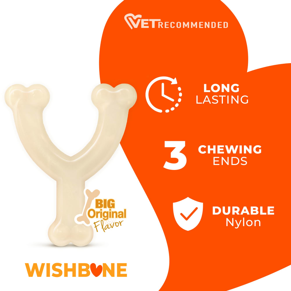Nylabone Power Chew Original Flavored Wishbone Dog Chew Wolf