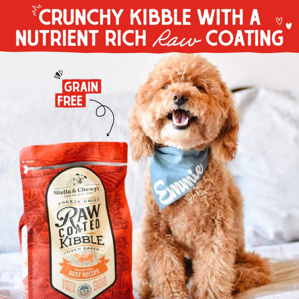 Stella and Chewy's Grass-Fed Beef Raw Coated Kibble for Dogs 22lb
