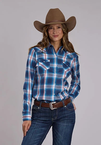 Roper 3290 Star Dobby (Blue) - Women's Western Shirt