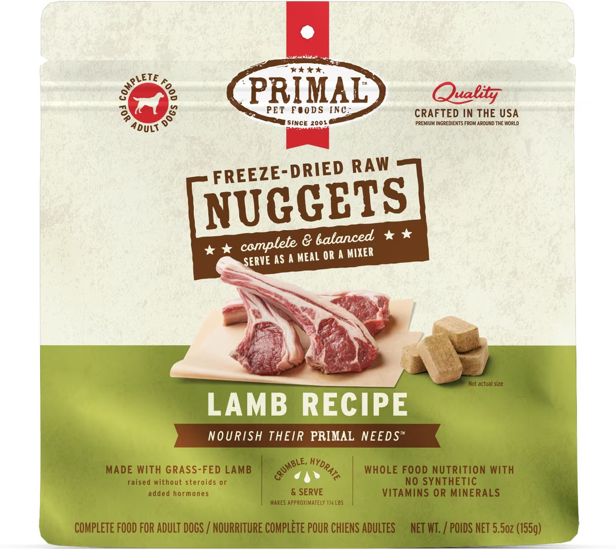 Primal Freeze-Dried Nuggets Lamb Formula for Dogs 5.5oz