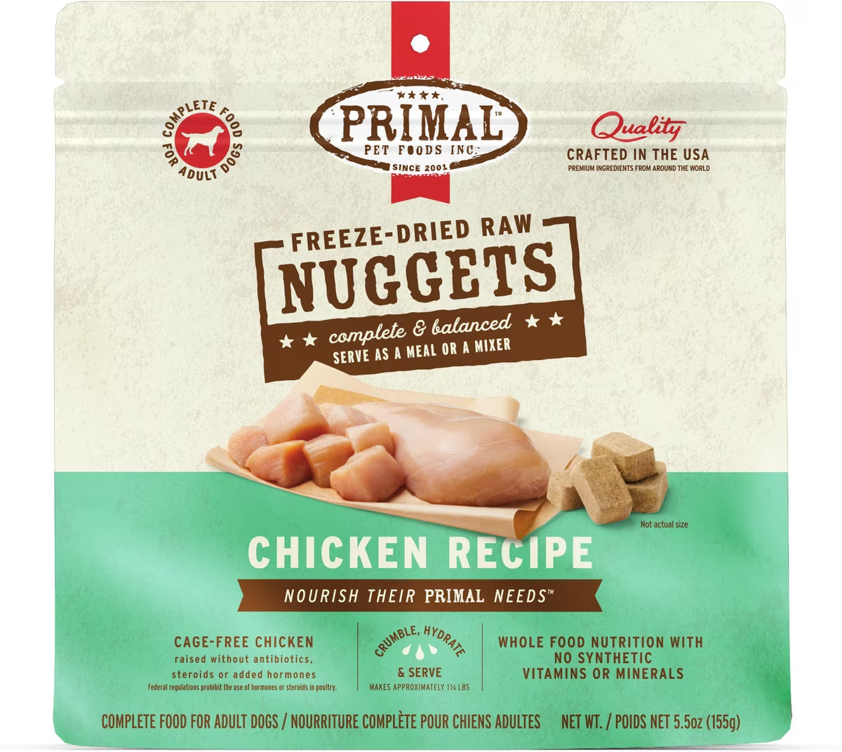 Primal Freeze-Dried Nuggets Chicken Formula for Dogs 5.5oz