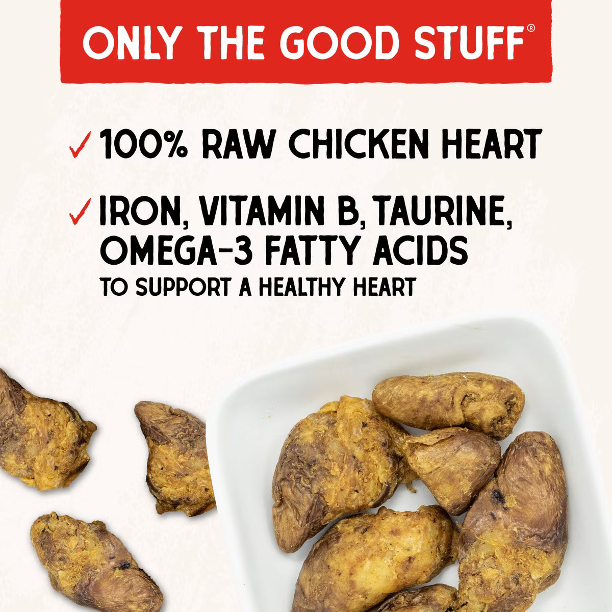 Stella & Chewy's Chicken Hearts Freeze-Dried Raw Dog Treats 3oz