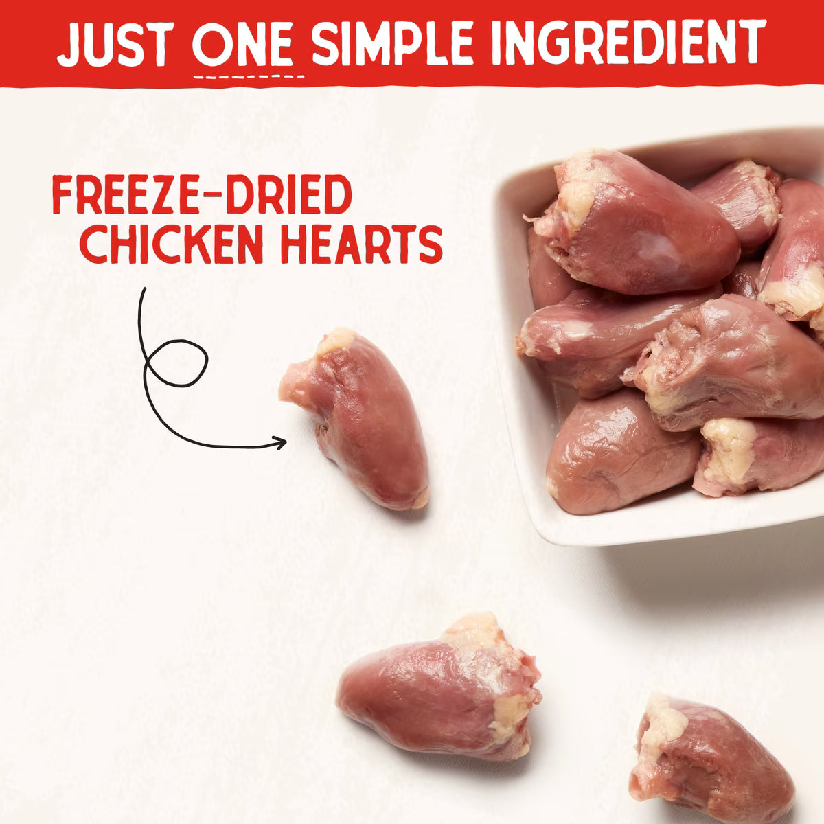 Stella & Chewy's Chicken Hearts Freeze-Dried Raw Dog Treats 3oz