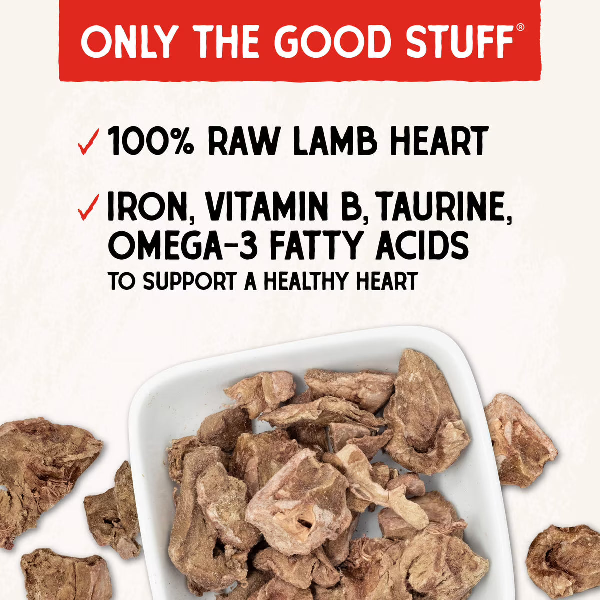 Stella & Chewy's Freeze-Dried Lamb Hearts Dog Treats 3oz