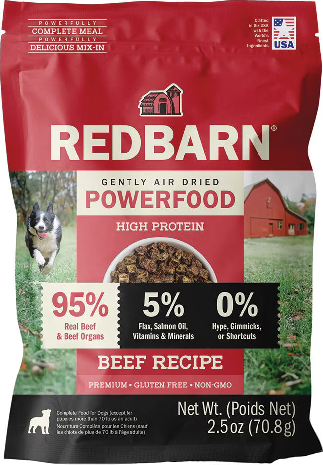 Redbarn Powerfood Beef High Protein Grain-Free Gently Air Dried Dog Food 2.5oz