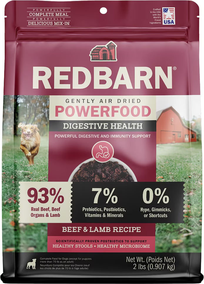 Redbarn Powerfood Digestive Health Beef & Lamb Gently Air Dried Dog Food 2lb