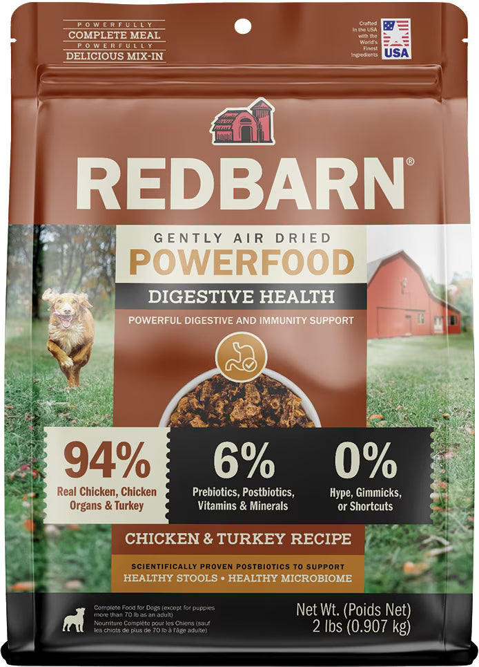 Redbarn Powerfood Digestive Health Chicken & Turkey Gently Air Dried Dog Food 2lb