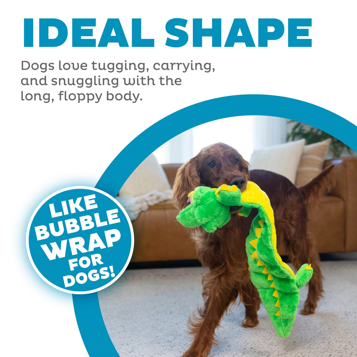 Outward Hound Durable Plush Squeaker Matz Gator Dog XL
