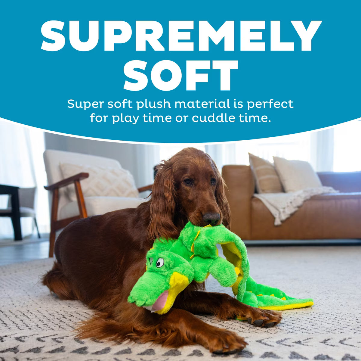 Outward Hound Durable Plush Squeaker Matz Gator Dog XL