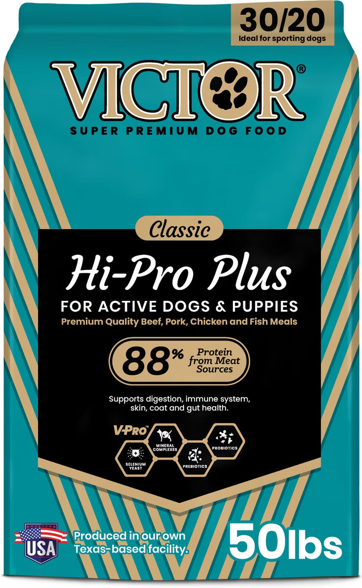 VICTOR Hi-Pro Plus 30/20 Active Sporting High Protein Gluten-Free Dry Dog Food 50lb