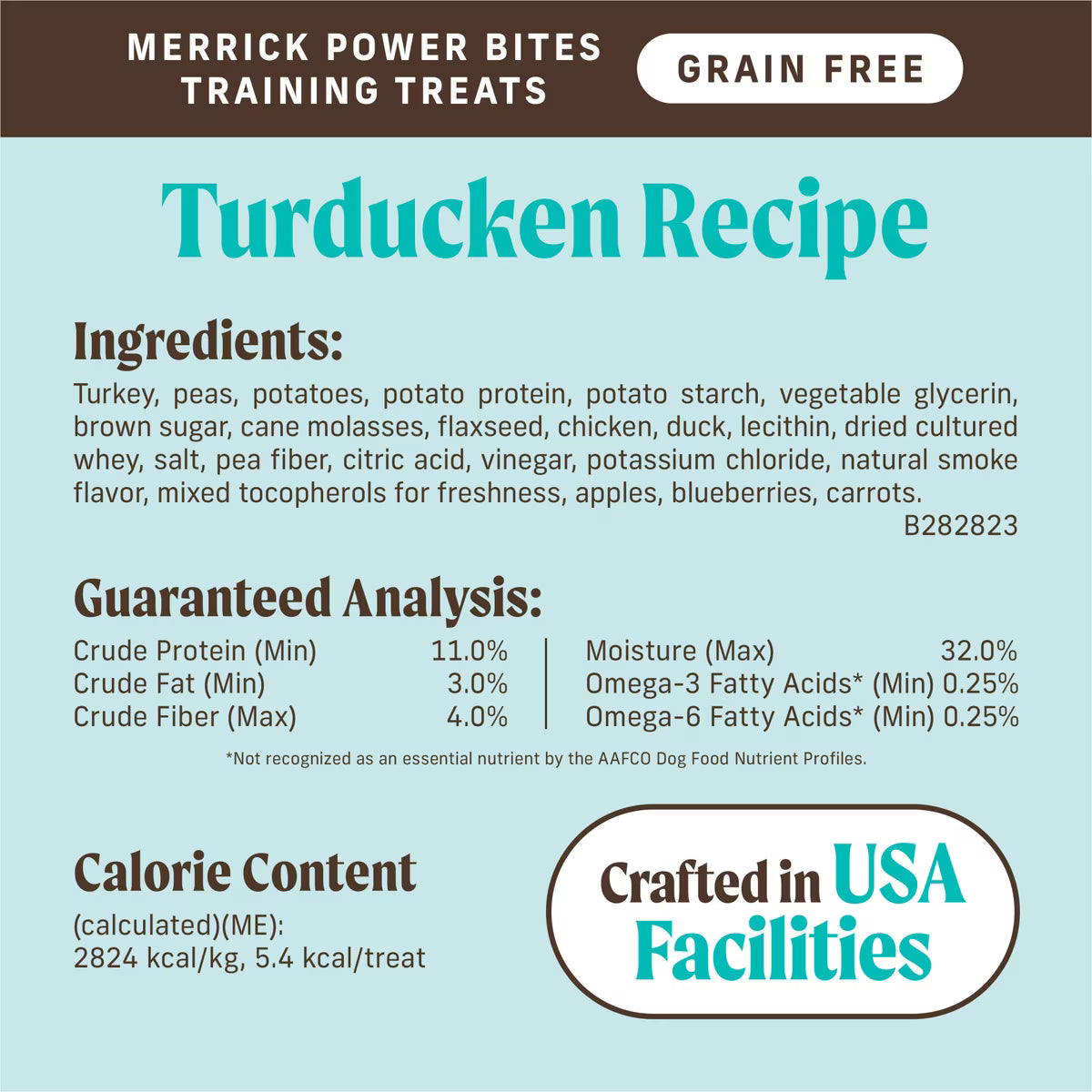 Merrick Power Bites Turducken Recipe Grain-Free Soft & Chewy Dog Treats 6oz