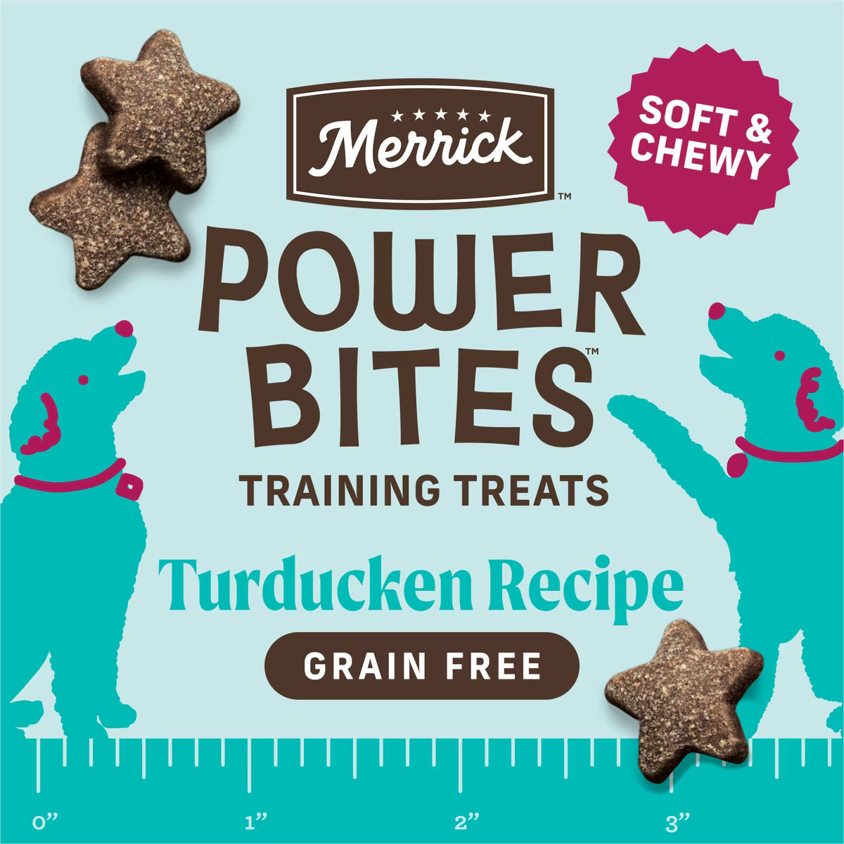 Merrick Power Bites Turducken Recipe Grain-Free Soft & Chewy Dog Treats 6oz