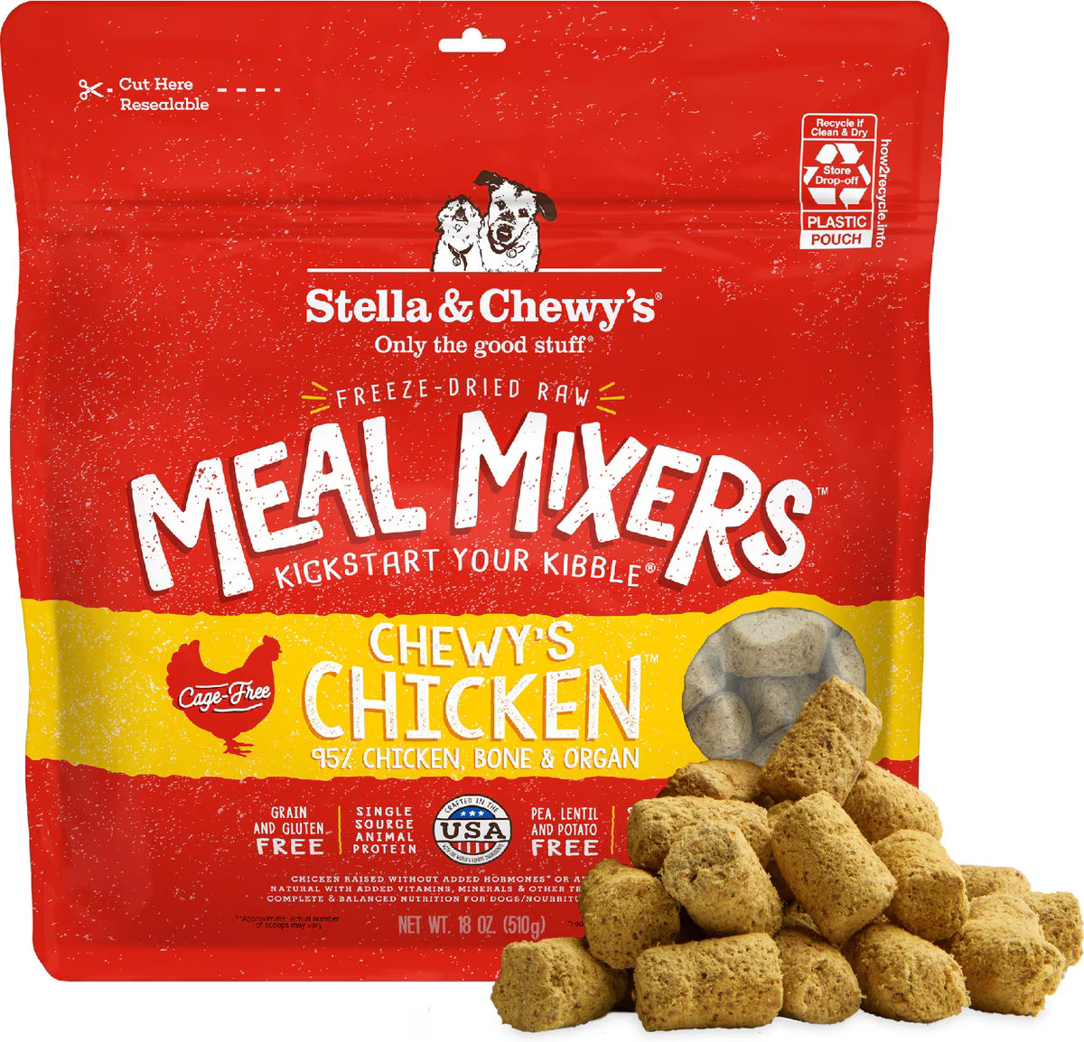 Stella & Chewy's Chicken Meal Mixers Freeze-Dried Dog Food Topper 18oz