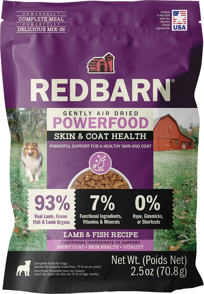 Redbarn Powerfood Skin & Coat Fish & Lamb Gently Air-Dried Dog Food 2.5oz