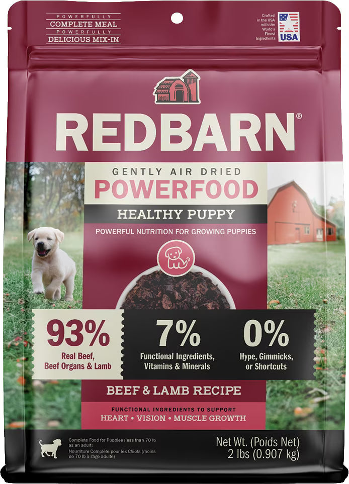 Redbarn Powerfood Healthy Puppy Beef & Lamb Grain-Free Gently Air-Dried Dog Food 2lb