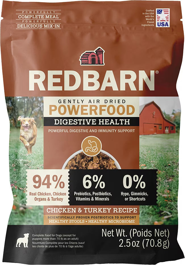 Redbarn Powerfood Digestive Health Chicken & Turkey Gently Air Dried Dog Food 2.5oz