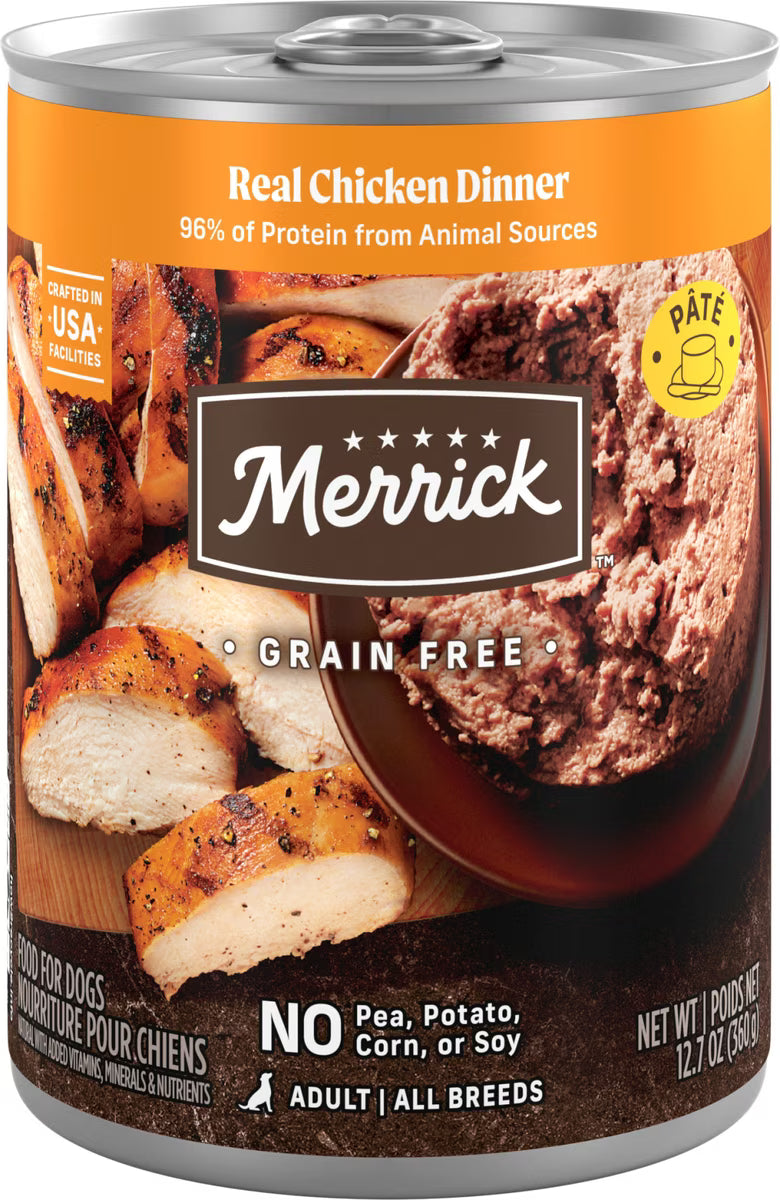 Merrick Grain-Free Wet Dog Food Real Chicken Recipe 13.2oz