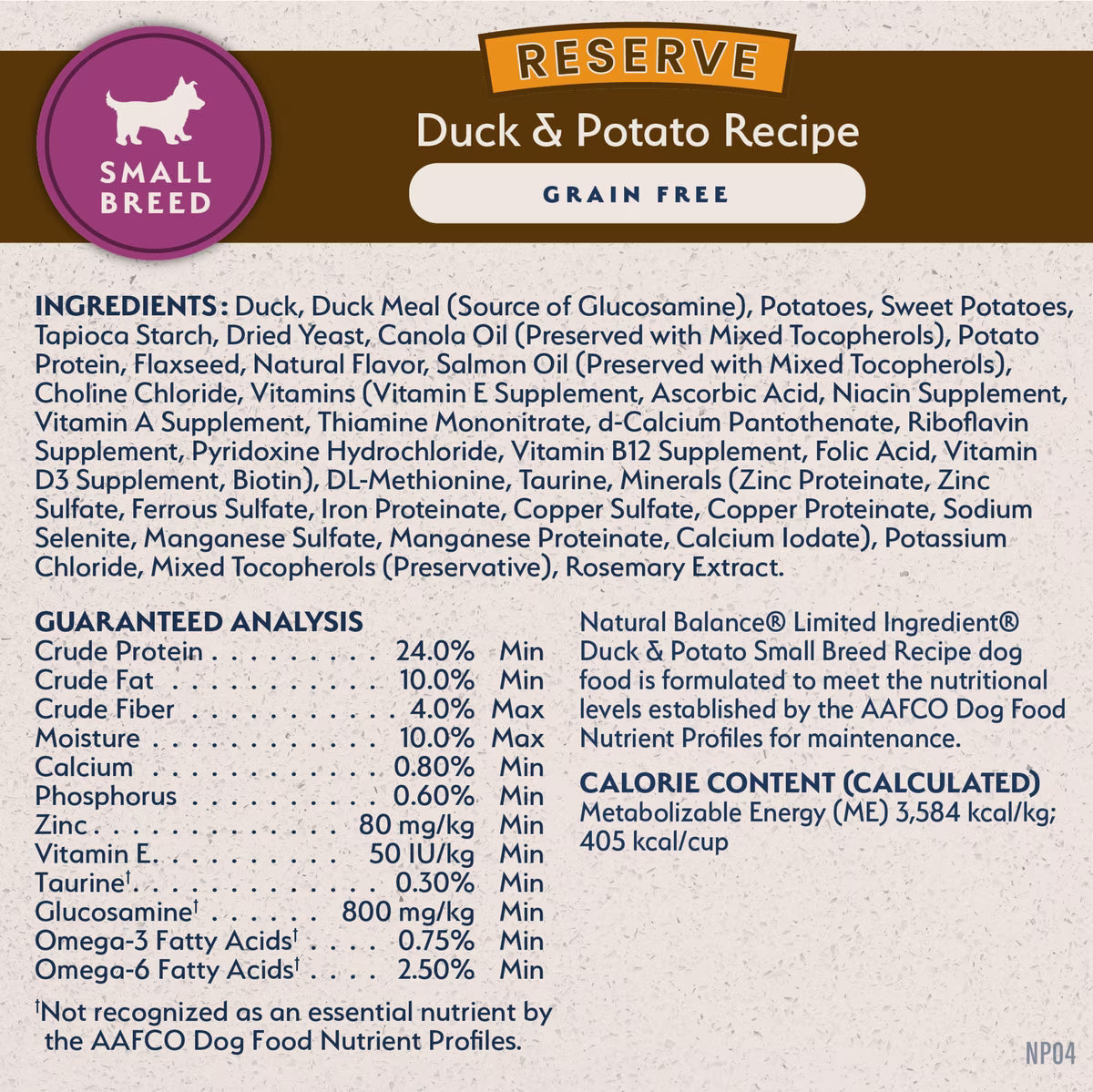 Natural Balance Grain-Free Duck & Potato Small Breed Bites Recipe Dry Dog Food 4lb