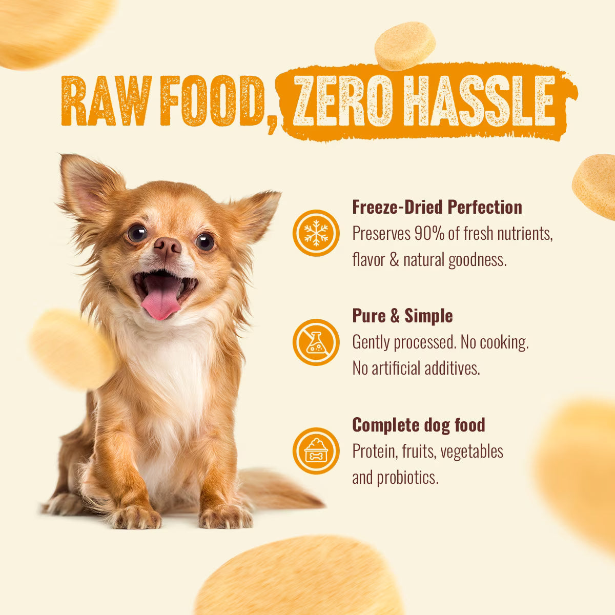 Natural Farm Chicken Patties Grain-Free Freeze-Dried Dog Food, 14-oz bag