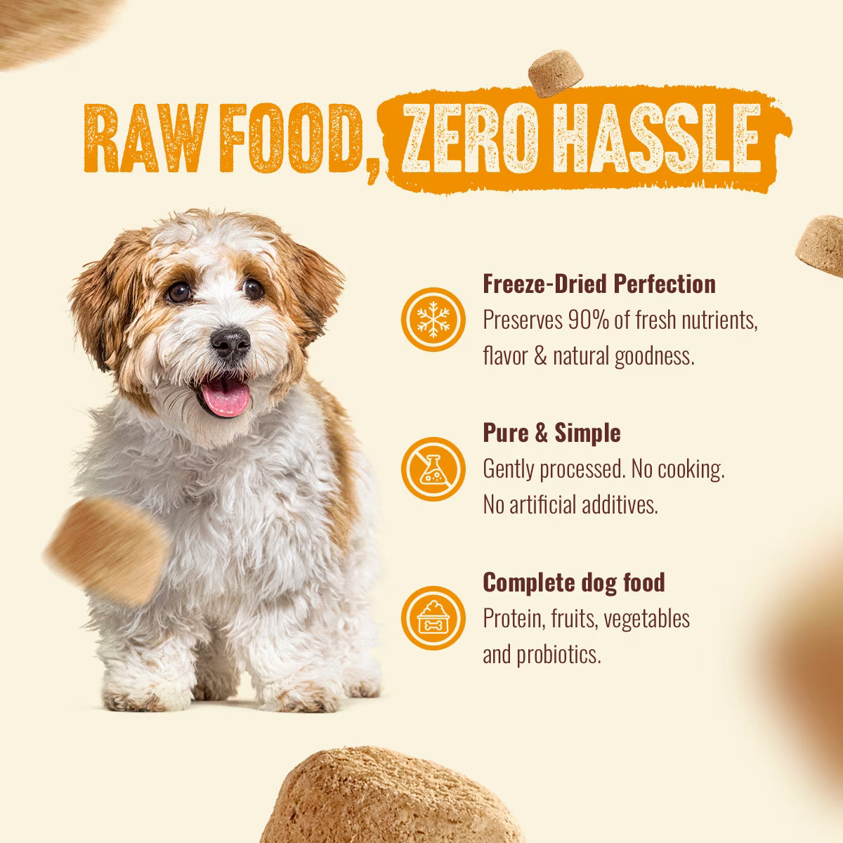Natural Farm Chicken Morsels Grain-Free Freeze-Dried Dog Food, 18-oz bag