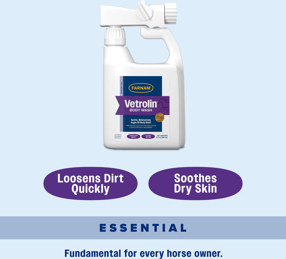 Farnam Vetrolin Gentle Moisturizing Body Wash for Horses 32oz