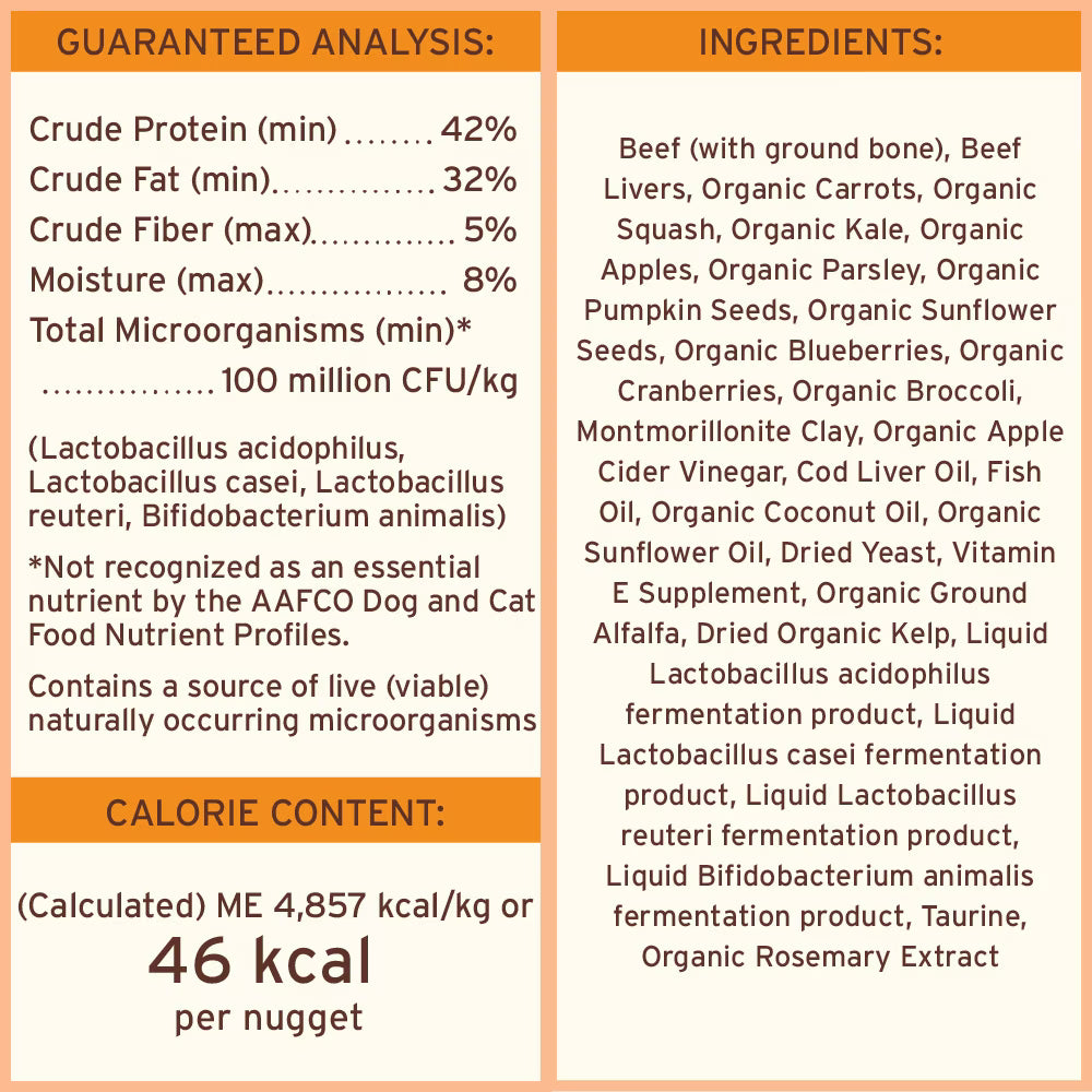 Primal Beef Formula Nuggets Grain-Free Raw Freeze-Dried Dog Food 14oz