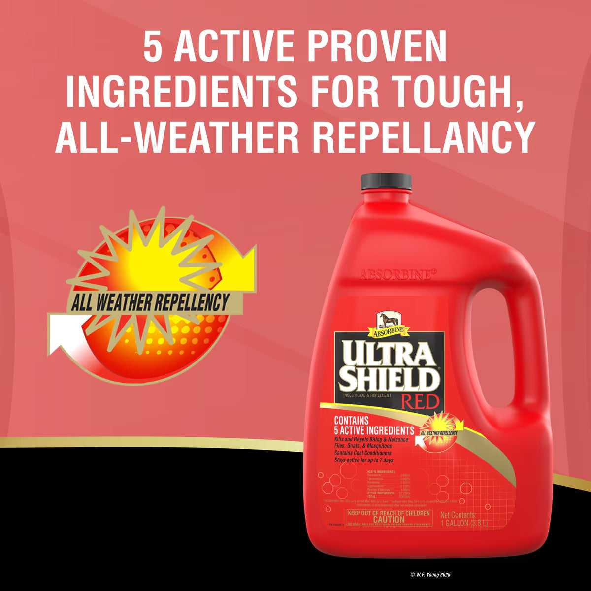 Absorbine UltraShield Red Insecticide & Repellent Horse Fly Spray 1 gallon