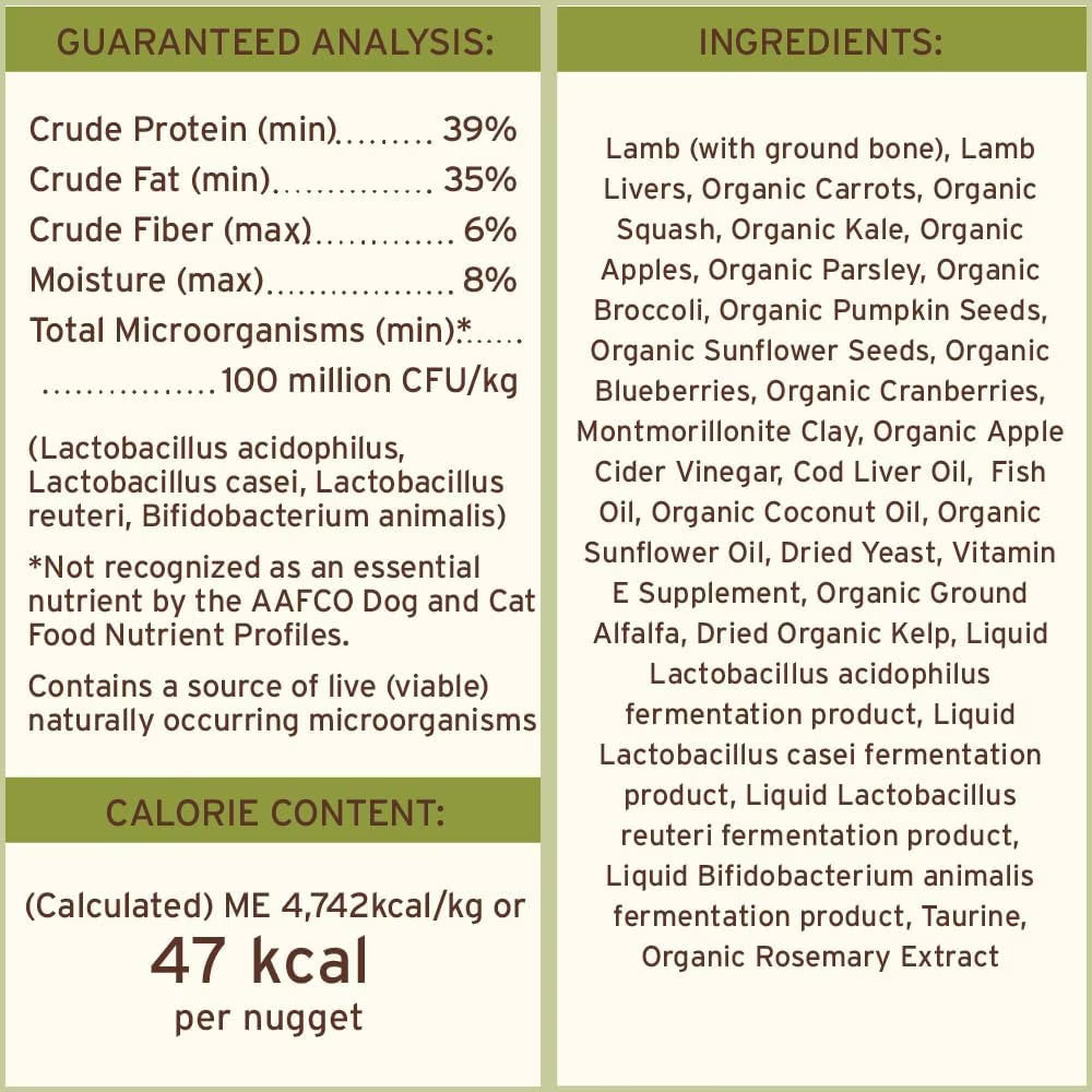 Primal Lamb Nuggets Freeze-Dried Grain-Free Dog Food 14oz