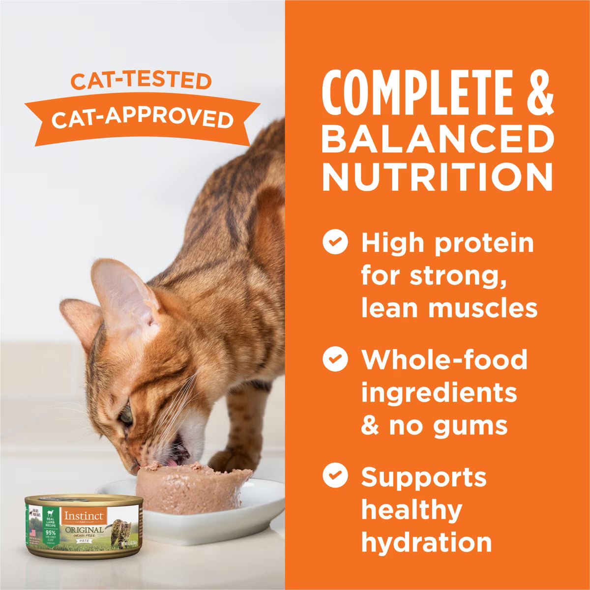 NV Instinct Original Real Lamb Recipe Grain-Free Pate Wet Cat Food, 5.5-oz can