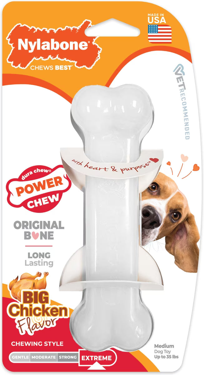 Nylabone Power Dog Chew Chicken Flavored Medium
