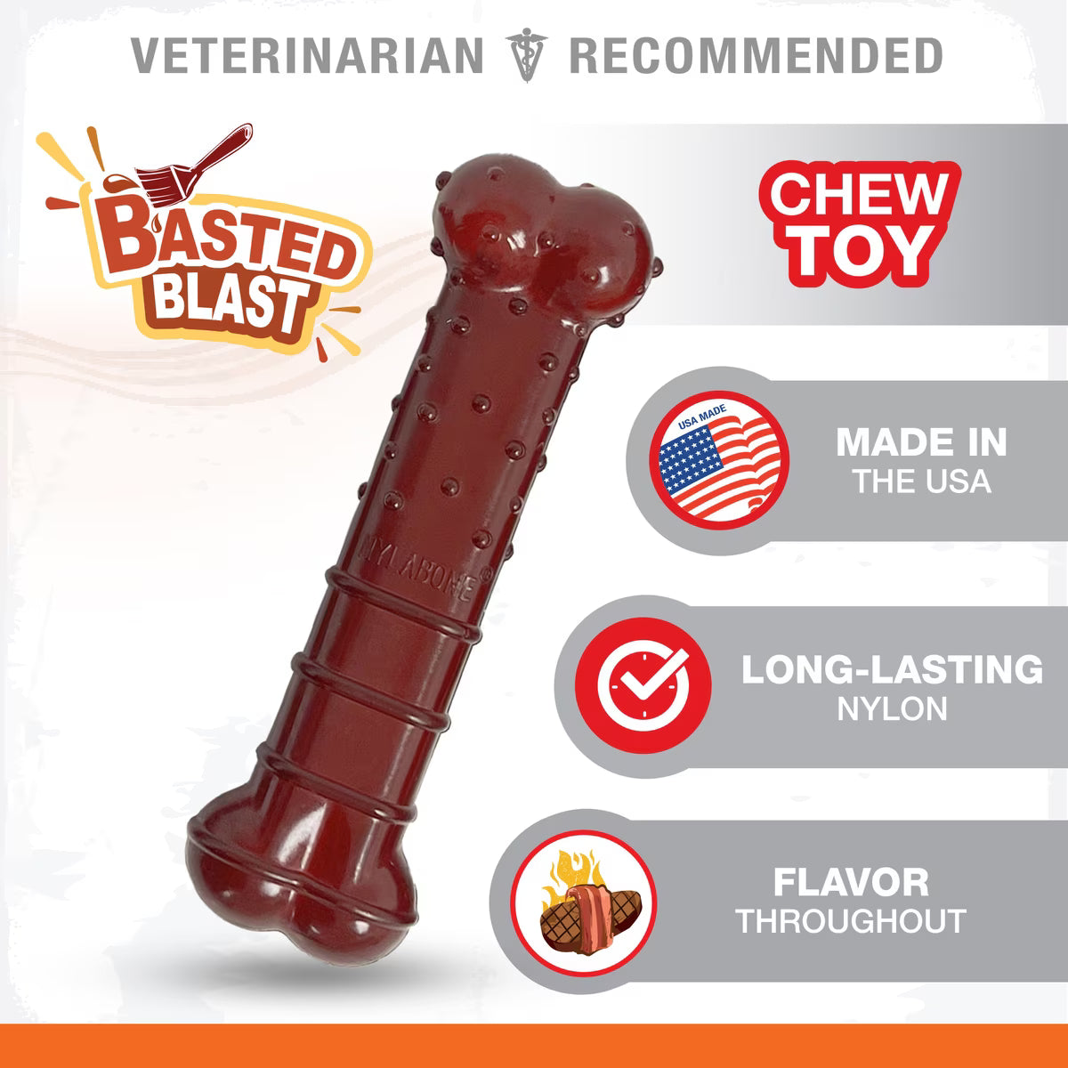 Nylabone Power Chew Basted Blast Dual Flavored Dog Chew Medium