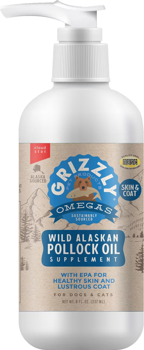Grizzly Pollock Oil Dog Food Supplement 8oz