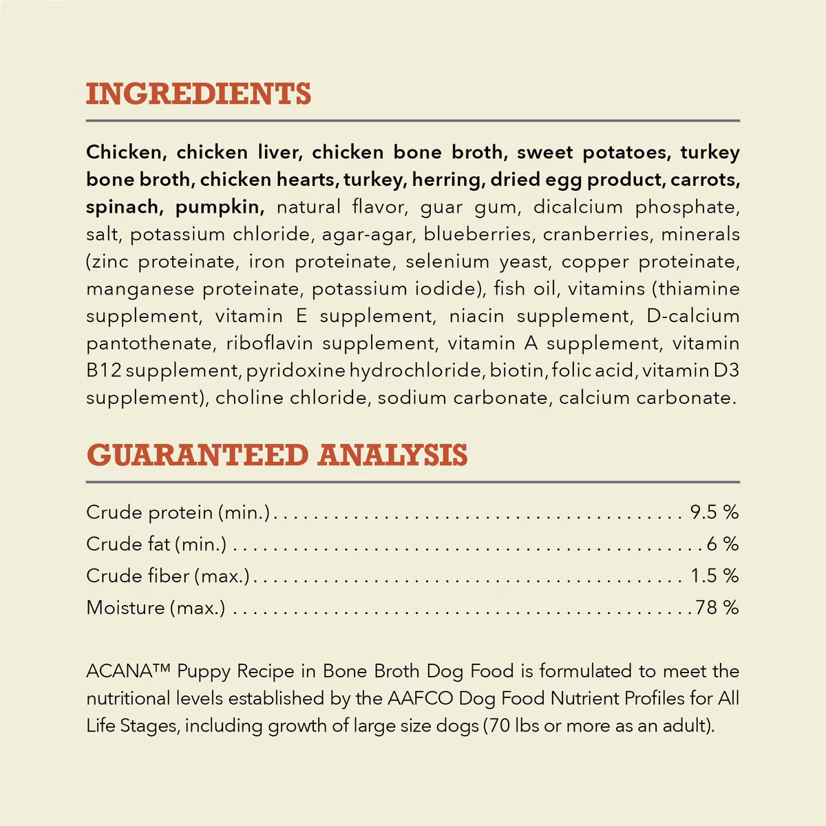 ACANA Premium Pate Puppy in Bone Broth Grain-Free Wet Dog Food 12.8OZ