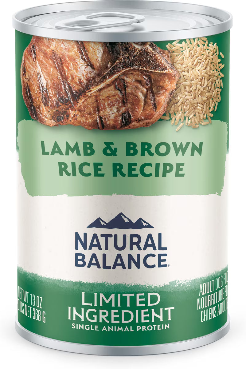 Natural Balance Limited Ingredient Lamb & Brown Rice Recipe Canned Dog Food 13oz