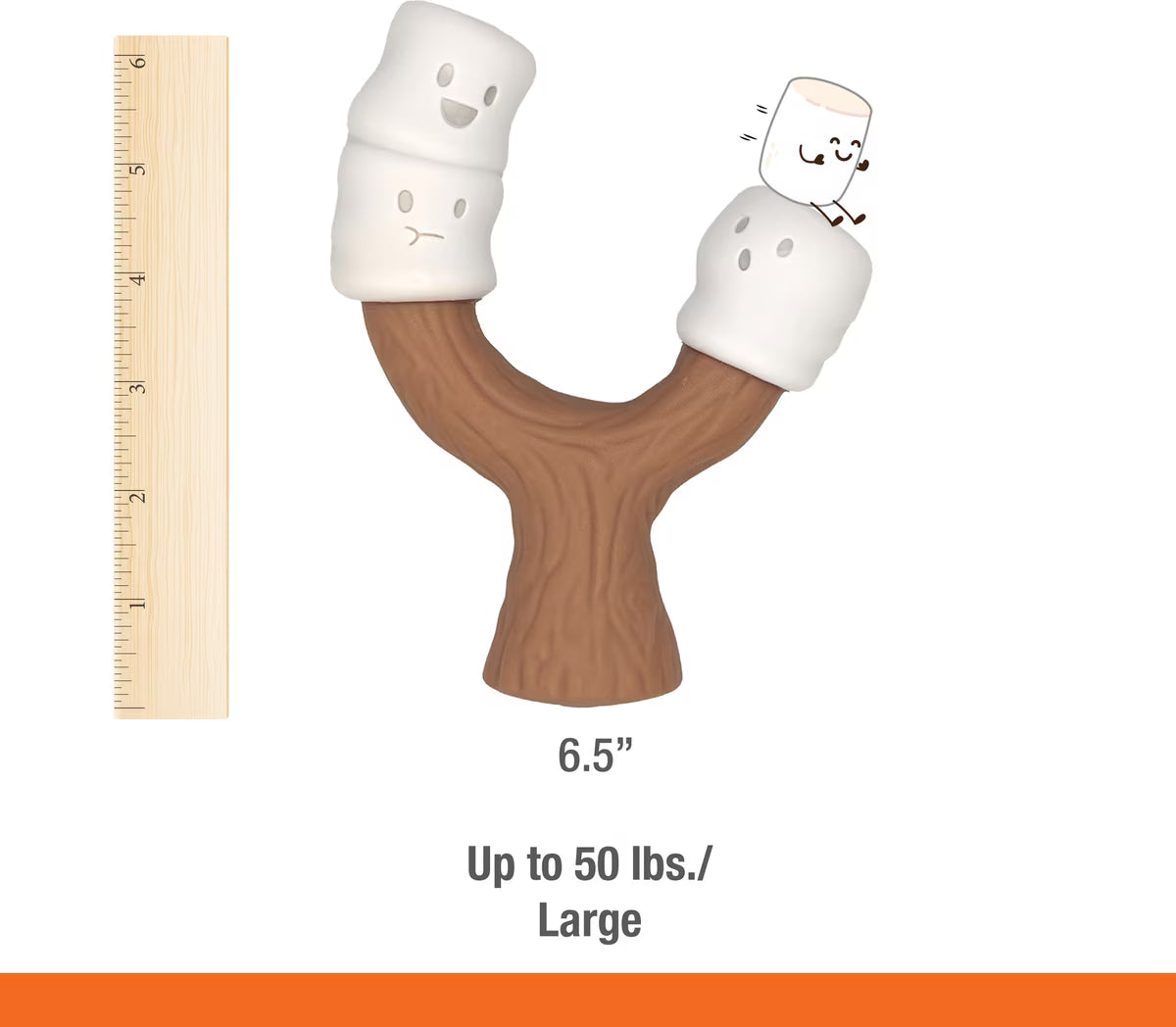 Nylabone Strong Toasted Marshmallow Stick Dog Chew Peanut Butter Flavored Large