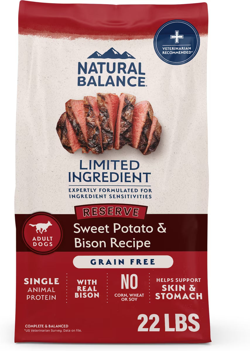 Natural Balance Limited Ingredient Grain-Free Sweet Potato & Bison Recipe Dry Dog Food 22lb