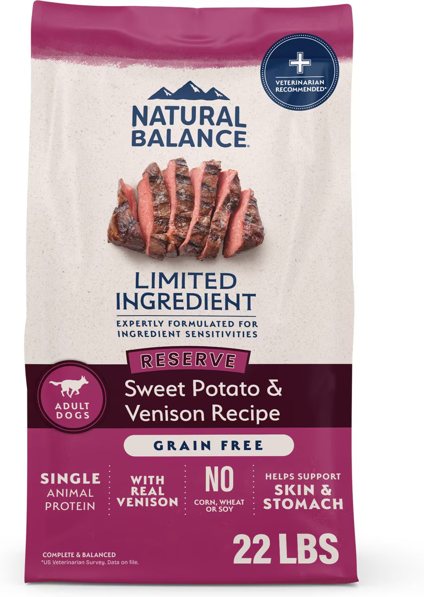 Natural Balance Limited Ingredient Grain-Free Sweet Potato & Venison Recipe Dry Dog Food 22lb