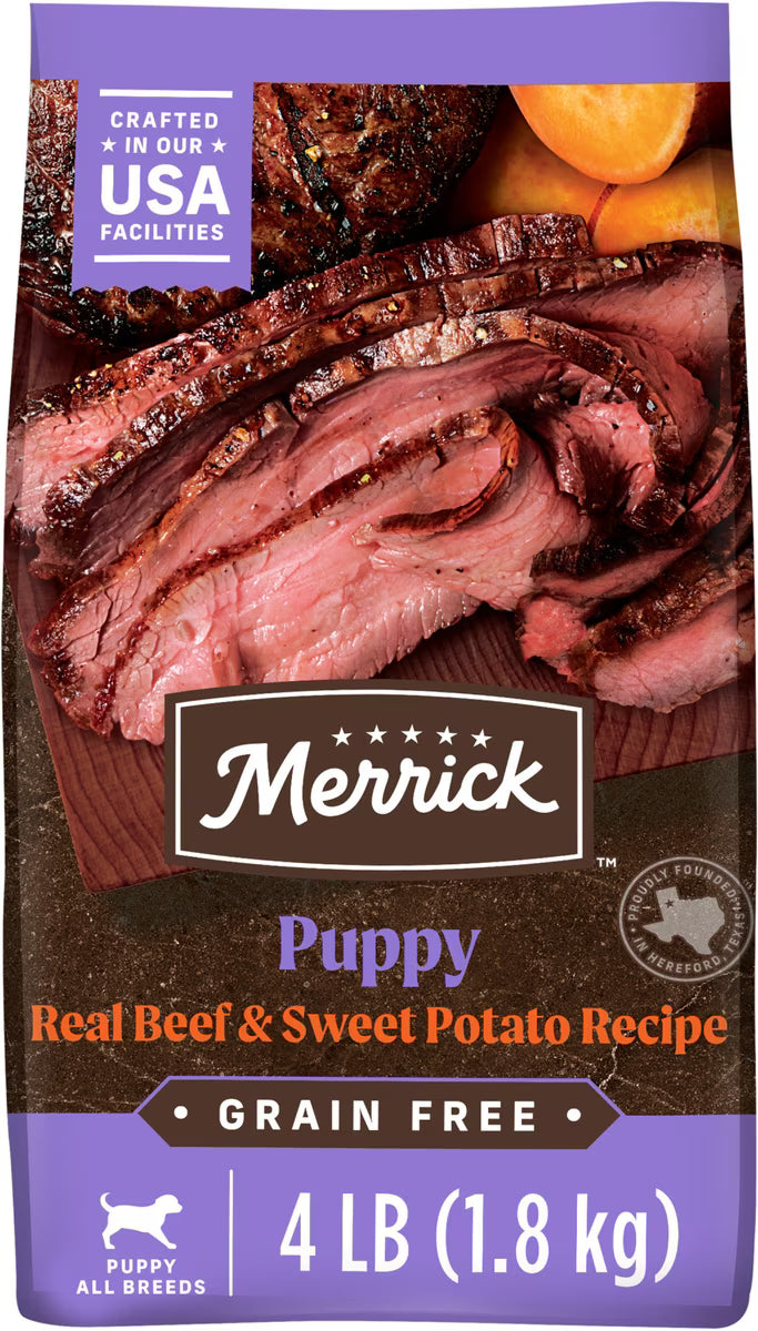 Merrick Grain-Free Dry Puppy Food Real Beef & Sweet Potato Recipe 4lb