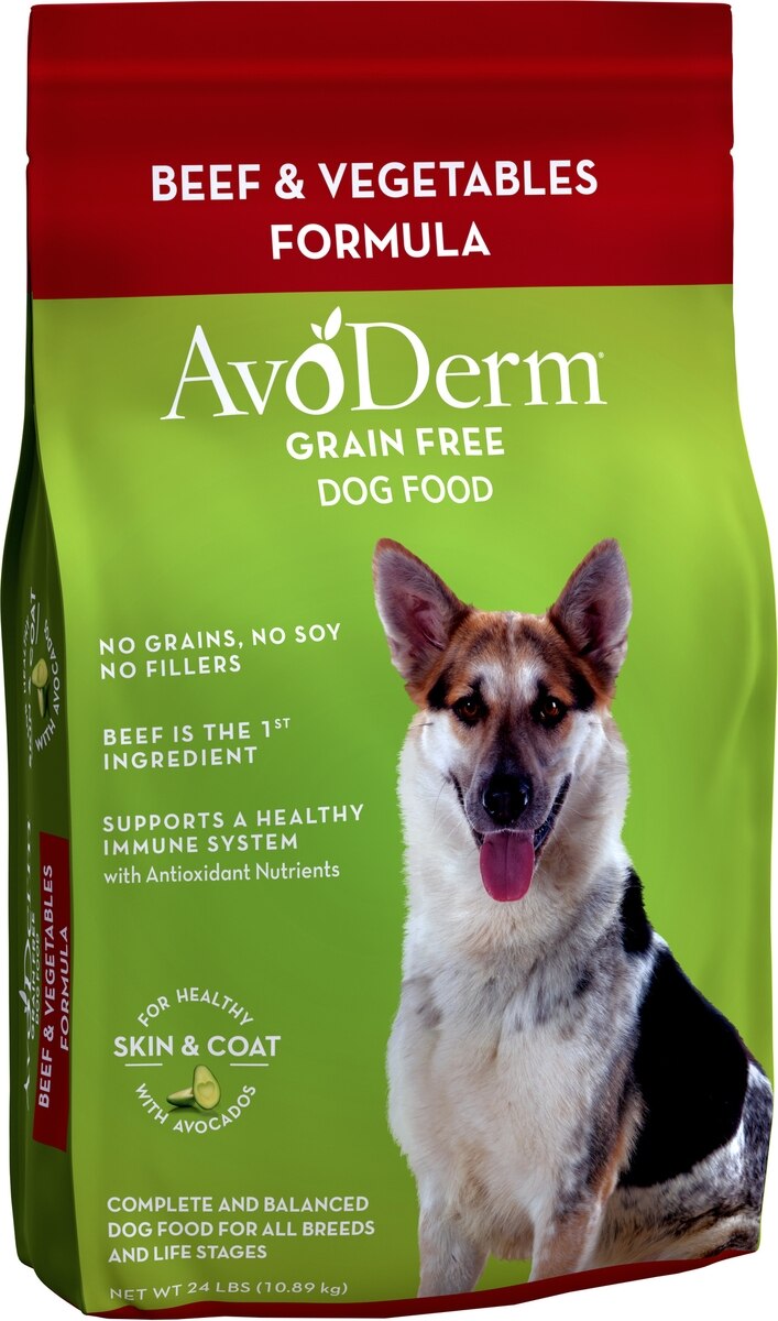 AvoDerm Beef & Vegetables Recipe Grain-Free Dry Dog Food 24lb