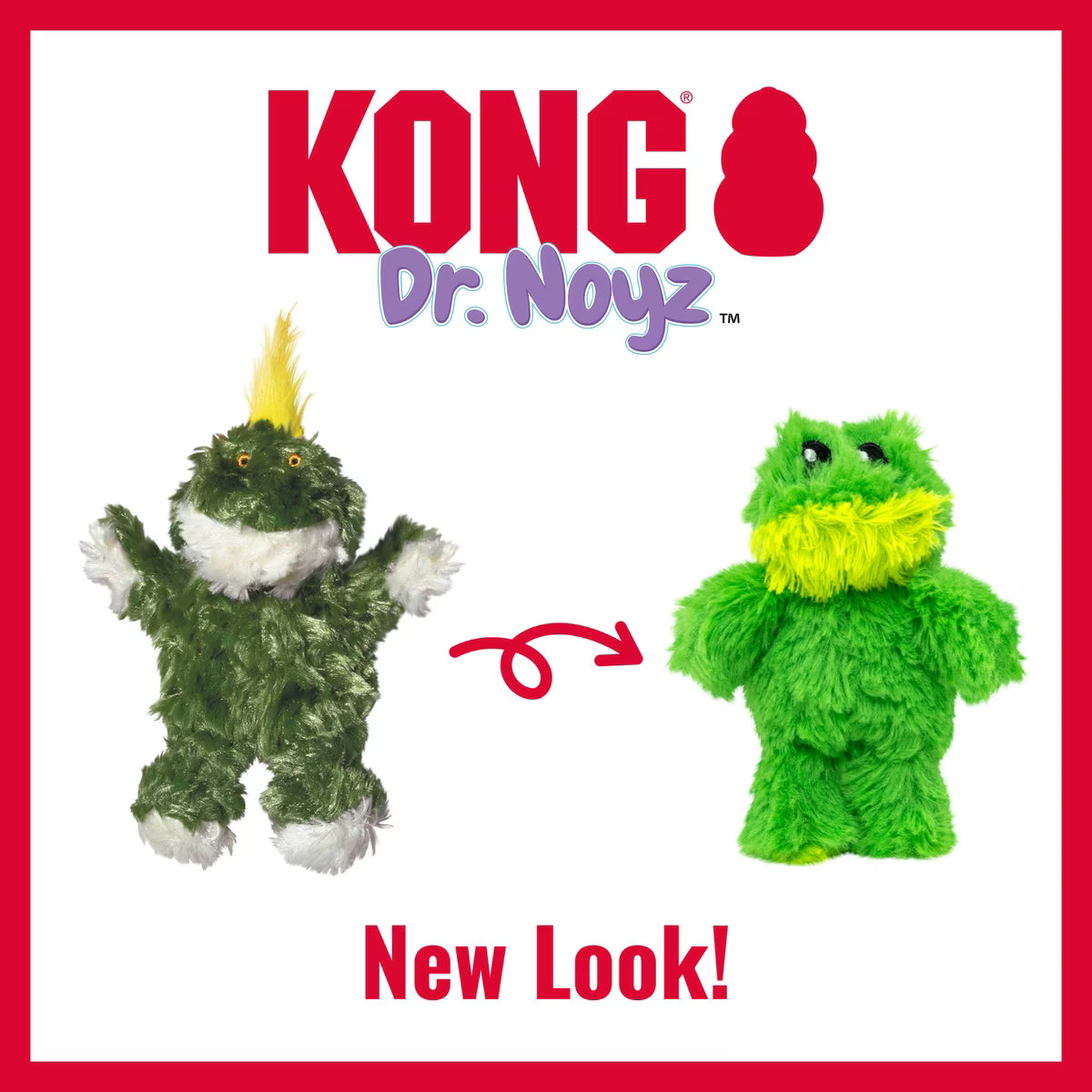 Kong Dr. Noyz Frog Plush Dog Toy XS