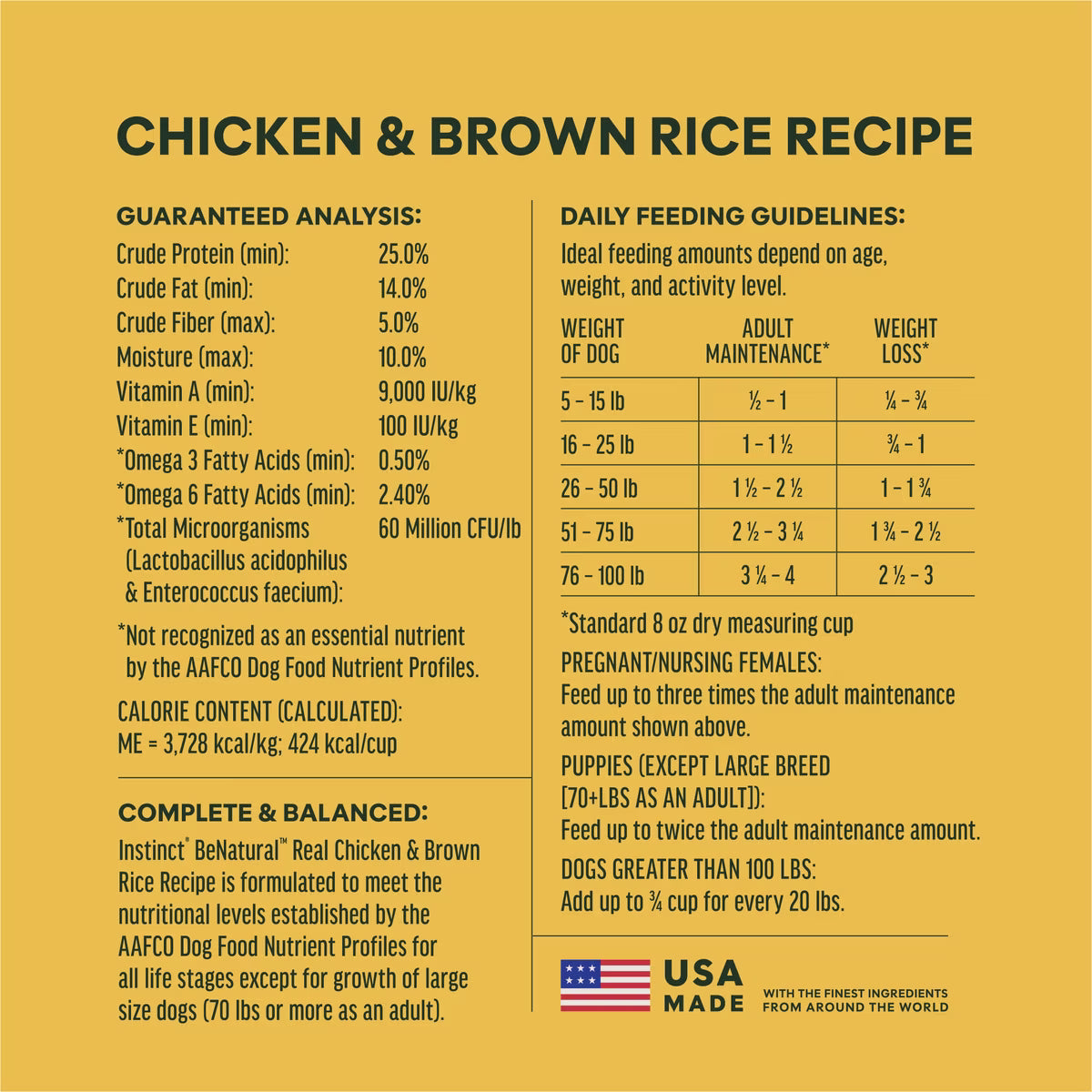 Instinct BeNatural Adult Real Chicken & Brown Rice Recipe Dry Dog Food 4.5 lbs