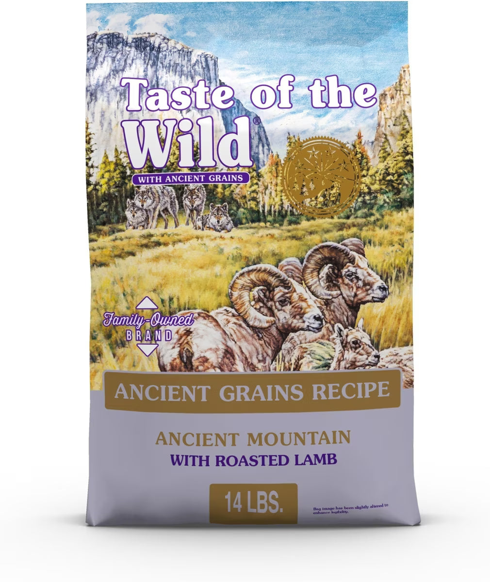 Taste of the Wild Ancient Mountain Roasted Lamb & Ancient Grains Recipe Dry Dog Food 14lb
