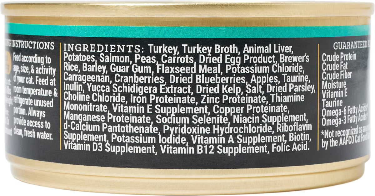 VICTOR Turkey & Salmon Dinner Pate Wet Cat Food or Topper, 5.5-oz, case