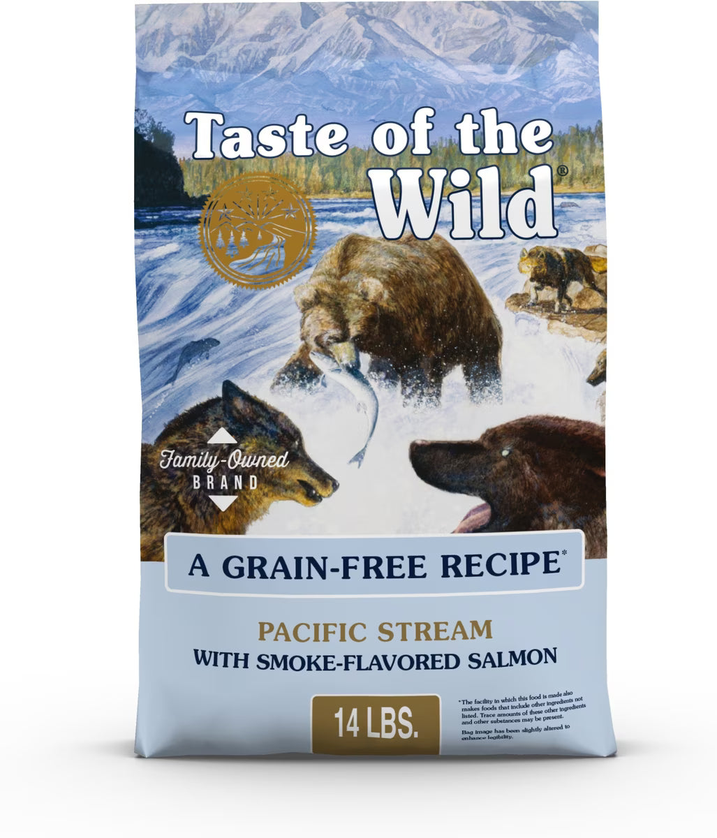 Taste of the Wild Pacific Stream Smoke-Flavored Salmon Grain-Free Dry Dog Food 14lb