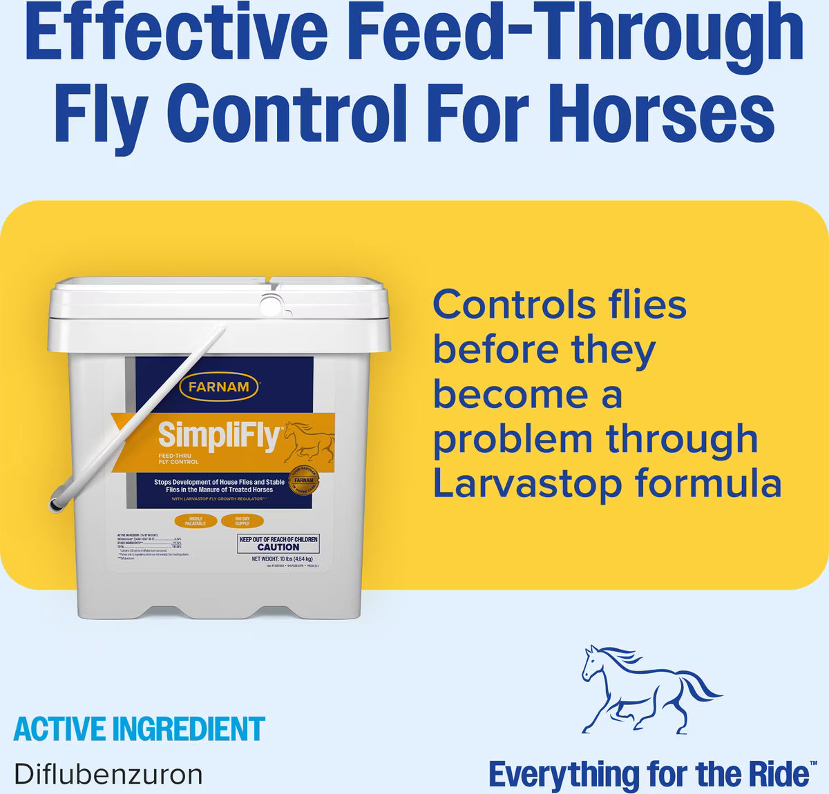 Farnam SimpliFly Feed-Thru Fly Control Horse Supplement Pellets 10lb