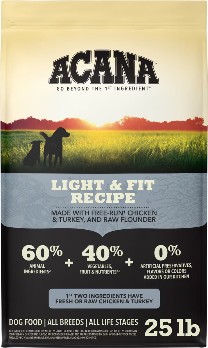 ACANA Light & Fit Grain-Free Dry Dog Food 25LB