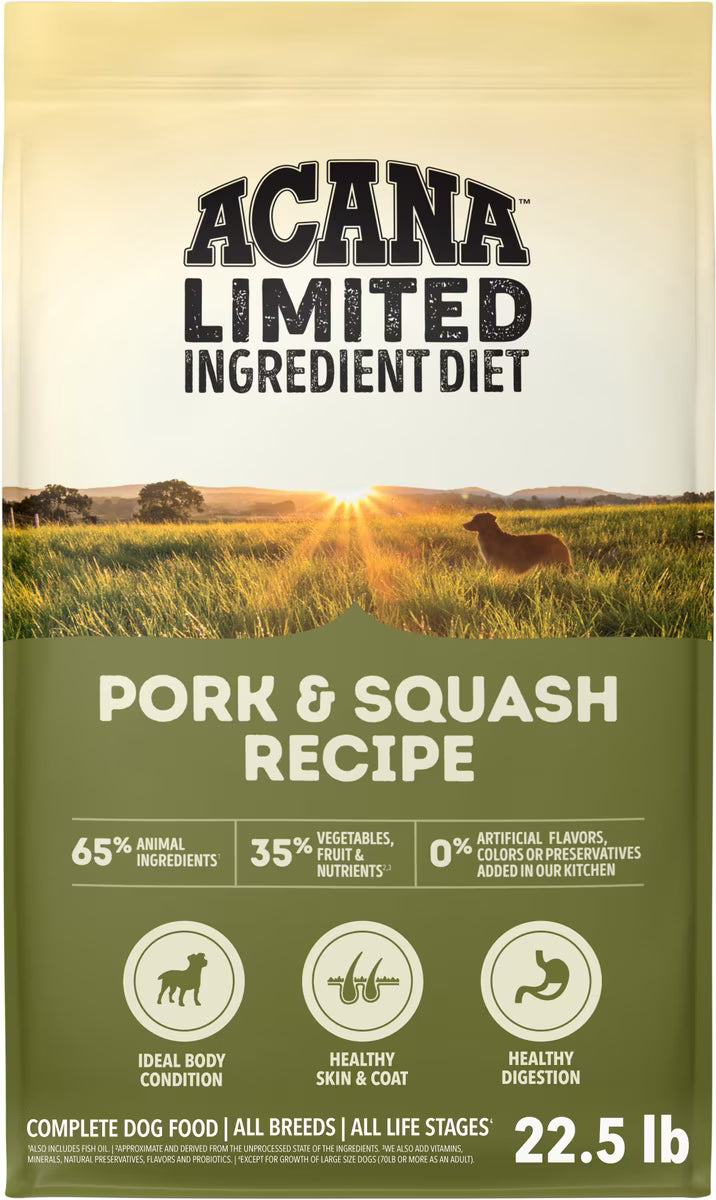 ACANA Singles Limited Ingredient Pork & Squash Grain-Free High-Protein Dry Dog Food 22.5lb