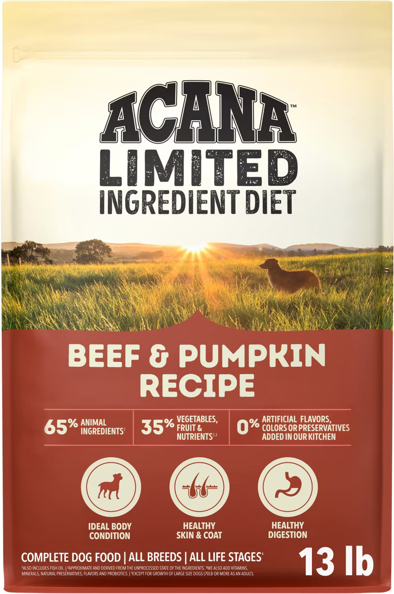 ACANA Singles Limited Ingredient Beef & Pumpkin Grain-Free High-Protein Dry Dog Food 13.2LB