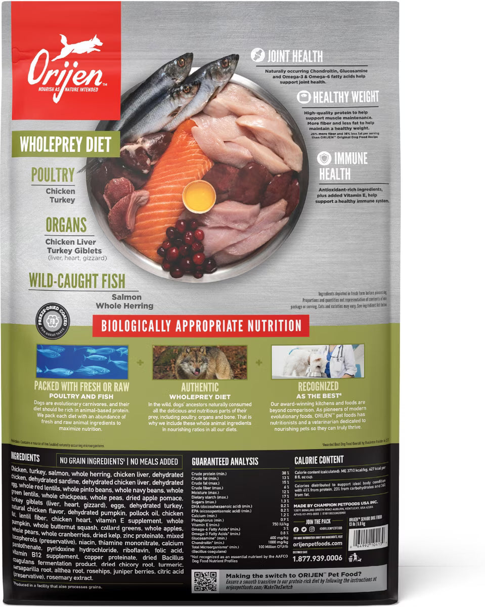 Orijen Senior Grain-Free Dry Dog Food 13lb
